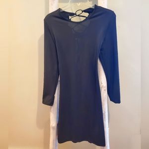 black long sleeve dress with an open back that ties up. Size Medium